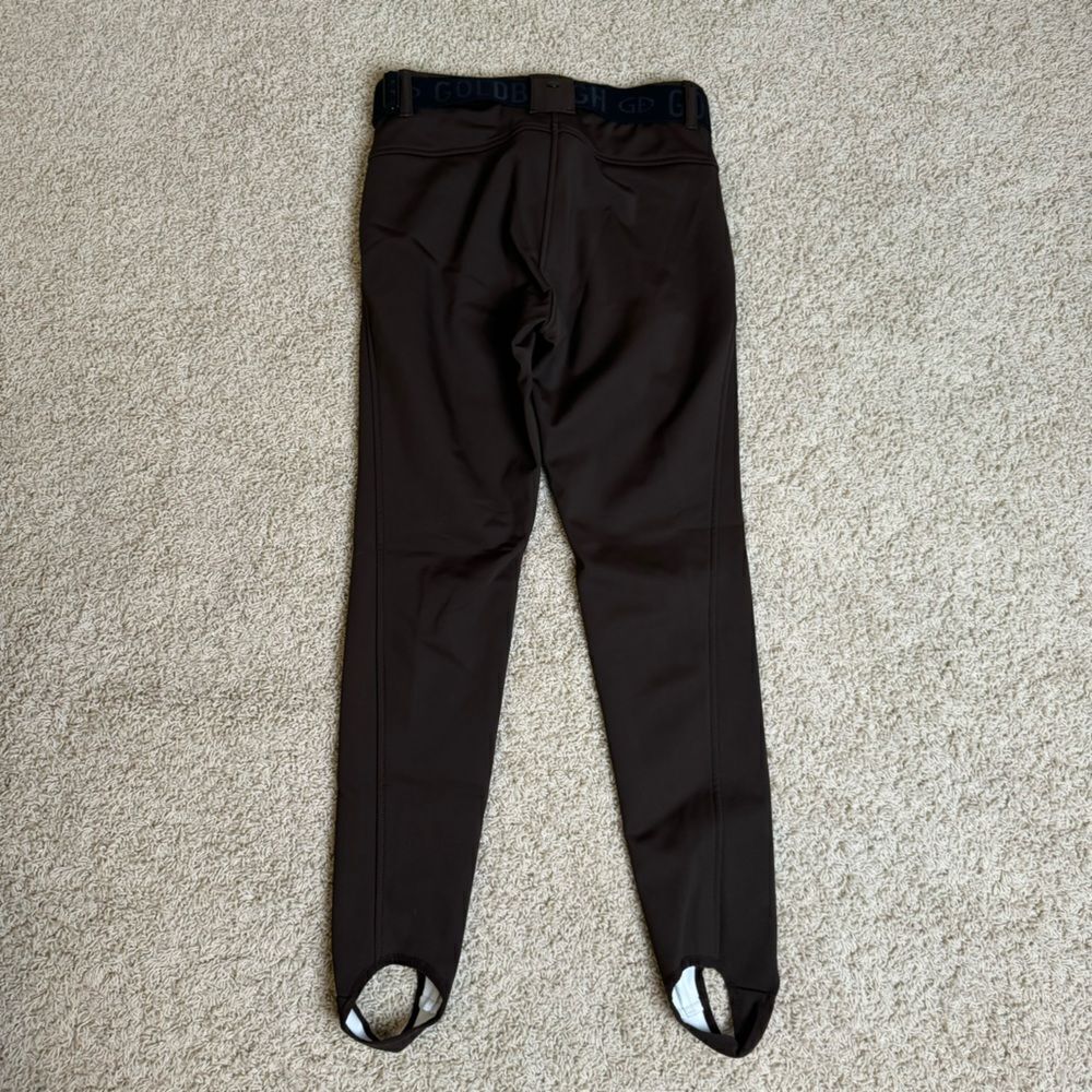 Goldbergh Paris Belted Dark Brown Slim-leg Stirrup Ski Pants NWT US 10 - Picture 7 of 8
